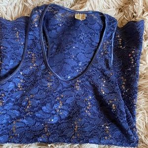 NEW BKE Women’s Sequin Lace Tank Top
